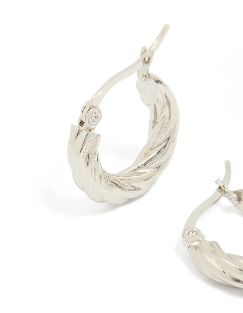 Waterproof Stainless Steel Twisted Hoop Earrings