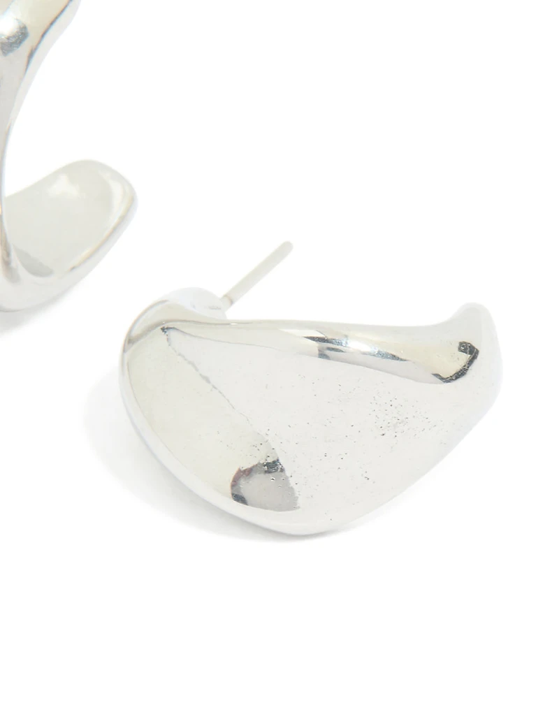 Waterproof Stainless Steel Organic Teardrop Earrings