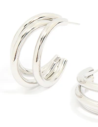 Boucles d’oreilles à anneau triple pointes en acier inoxydable imperméables