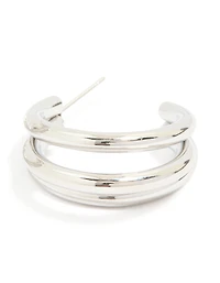 Boucles d’oreilles à anneau triple pointes en acier inoxydable imperméables