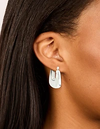 Boucles d’oreilles à cerceaux carrés arrondis en acier inoxydable imperméable