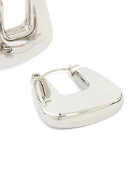 Waterproof Stainless Steel Rounded Square Hoop Earrings