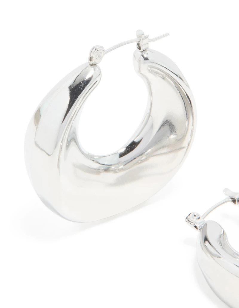 Waterproof Stainless Steel Large Hoop Earrings