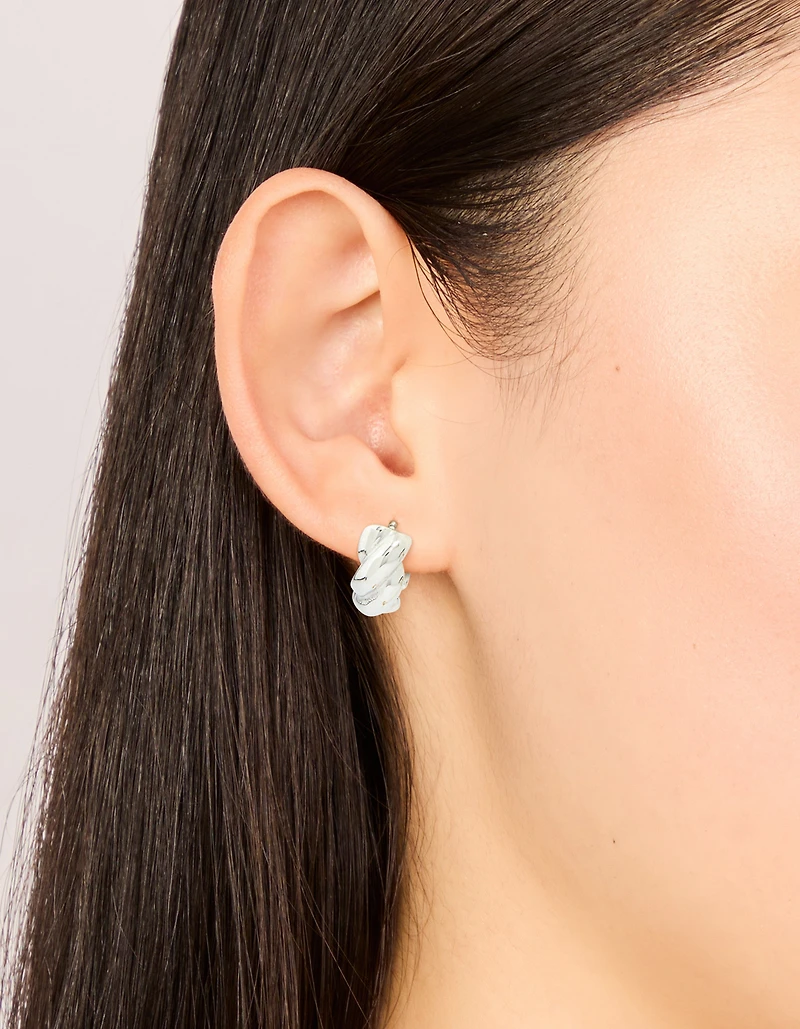 Waterproof Stainless Steel Twisted Hoop Earrings