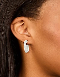Boucles d’oreilles à cerceaux rectangulaires en zircone pavé en acier inoxydable étanché