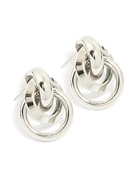 Waterproof Stainless Steel Knotted Link Drop Earrings