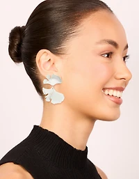 Boucles d’oreilles en pétales imperméables en acier inoxydable statement