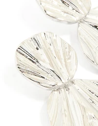 Waterproof Stainless Steel Double Textured Drop Earrings