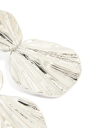 Waterproof Stainless Steel Double Textured Drop Earrings