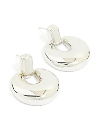 Waterproof Stainless Steel Round Doorknocker Earrings