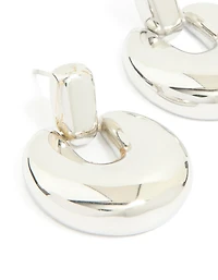 Waterproof Stainless Steel Round Doorknocker Earrings