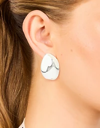 Waterproof Stainless Steel Statement Organic Pebble Earrings