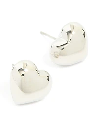 Waterproof Stainless Steel Small Chunky Heart Stud Earrings