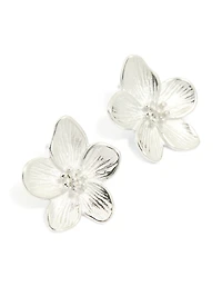 Waterproof Stainless Steel Mini Textured Flower Earrings