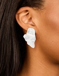 Waterproof Stainless Steel Flower Petal Fan Earrings