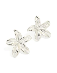 Waterproof Stainless Steel Small 5-Petal Flower Earrings