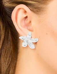 Waterproof Stainless Steel Small 5-Petal Flower Earrings