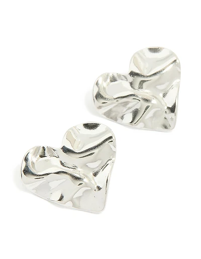 Waterproof Stainless Steel Molten Heart Stud Earrings