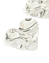 Waterproof Stainless Steel Molten Heart Stud Earrings