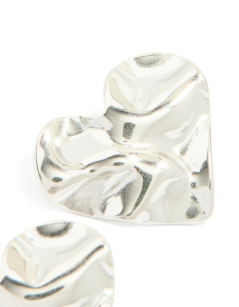 Waterproof Stainless Steel Molten Heart Stud Earrings