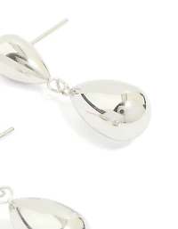 Waterproof Stainless Steel Pear Double Drop Earrings