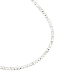 Waterproof Stainless Steel Cubic Zirconia Classic Tennis Necklace