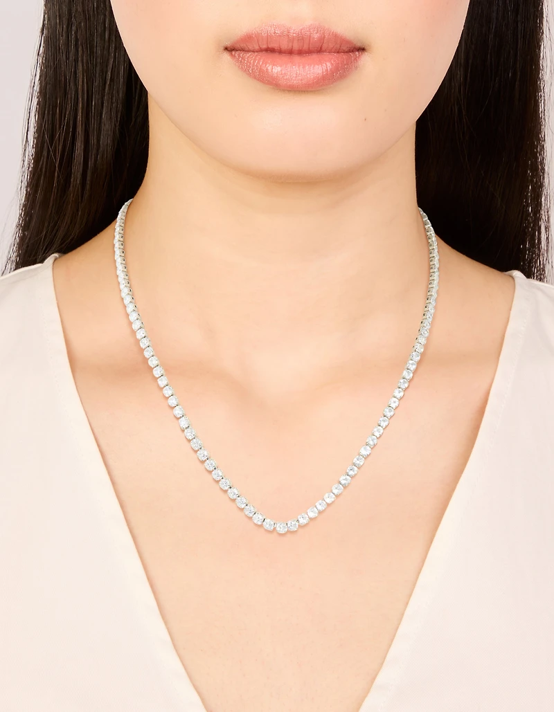 Collier de tennis classique en zircone cubique en acier inoxydable imperméable