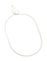 Waterproof Stainless Steel Cubic Zirconia Classic Tennis Necklace