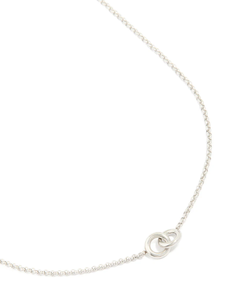 Waterproof Stainless Steel Interlock Loops Pendant Necklace