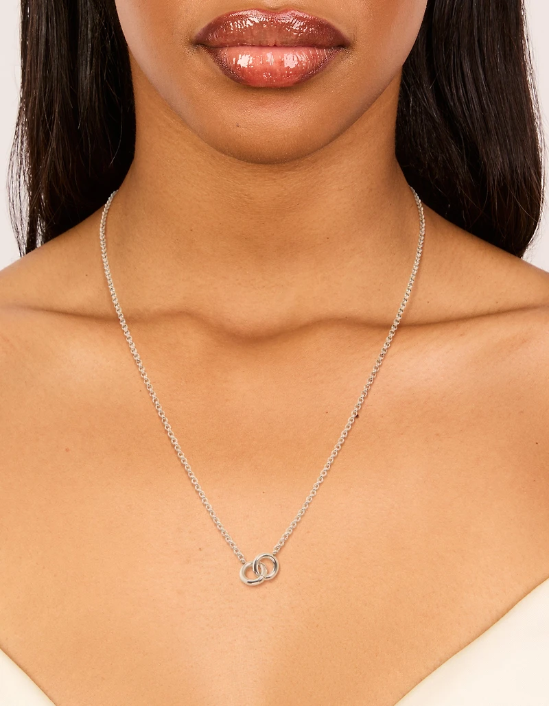 Waterproof Stainless Steel Interlock Loops Pendant Necklace