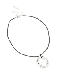 Collier de pendentif organique en acier inoxydable imperméable