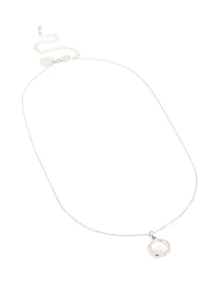 Waterproof Stainless Steel Freshwater Molten Hoop Pearl Centre Pendant Necklace