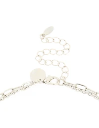 Waterproof Stainless Steel Diamante & Freshwater Pearl Chain Layered Necklace