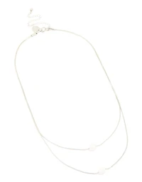 Waterproof Stainless Steel Pearl Layered Necklace