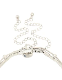 Waterproof Stainless Steel Snake Chain & Ball Charm Layered Necklace