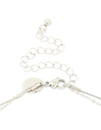 Waterproof Stainless Steel Multi Heart Charms Layered Necklace