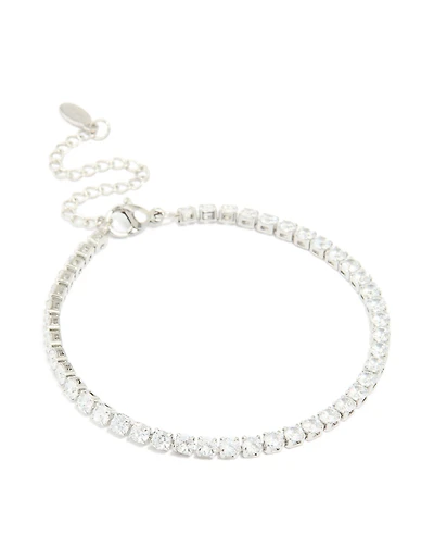 Waterproof Stainless Steel Cubic Zirconia Tennis Bracelet