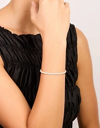 Bracelet de tennis cubique en zircone en acier inoxydable étanche