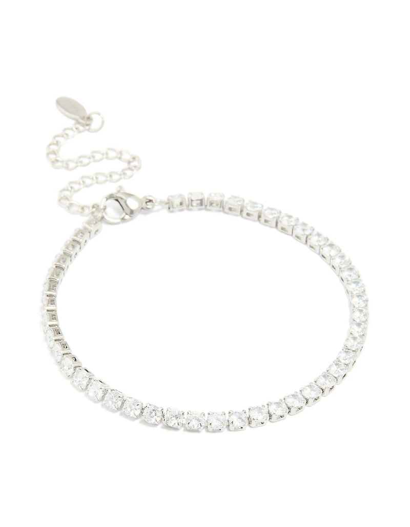 Waterproof Stainless Steel Cubic Zirconia Tennis Bracelet