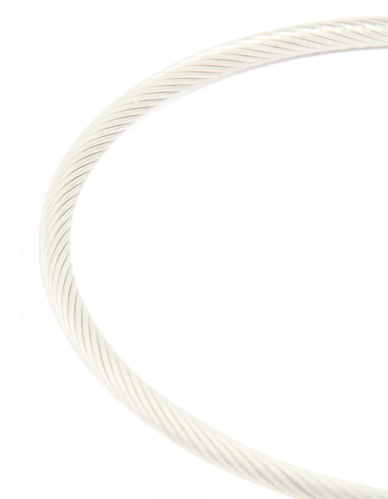 Waterproof Stainless Steel Pearl Twisted Bangle