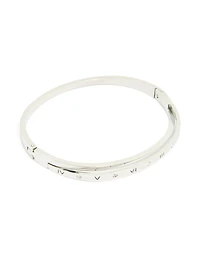 Waterproof Stainless Steel Diamante Roman Numeral Hinge Bangle