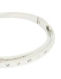 Waterproof Stainless Steel Diamante Roman Numeral Hinge Bangle