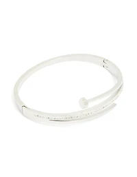 Waterproof Stainless Steel Cubic Zirconia Nail Hinge Bangle