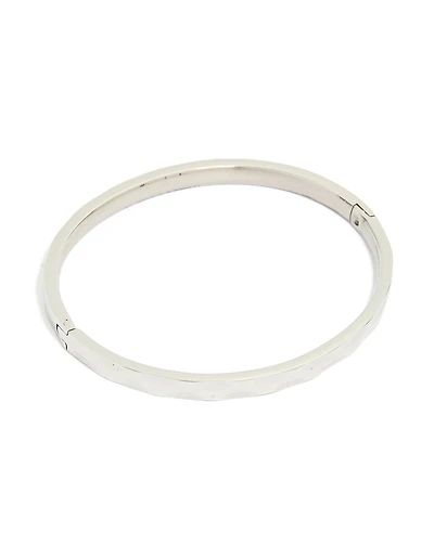 Waterproof Stainless Steel Hammered Hinged Bangle