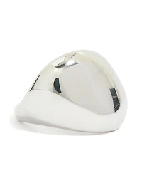 Waterproof Stainless Steel Smooth Pebble Ring