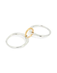 Waterproof Mixed Metal Plated Stainless Steel Fine Rondell Stacked Link Ring