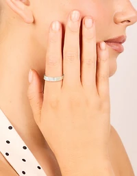 Anneaux trio en zircone cubique minces acier inoxydable imperméables paquet de 3