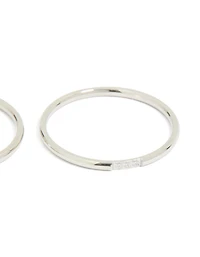 Waterproof Stainless Steel Thin Cubic Zirconia Trio Rings 3-Pack