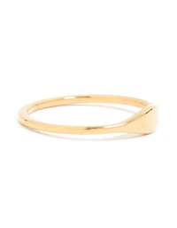 Waterproof Gold Plated Stainless Steel Dainty Signet Ring