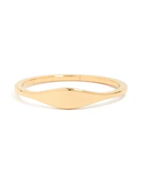 Waterproof Gold Plated Stainless Steel Dainty Signet Ring